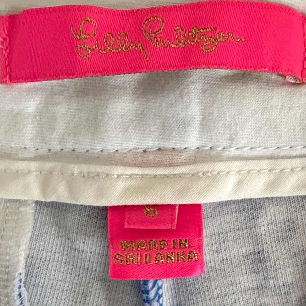 Lilly Pulitzer like new Blue Floral Scallop Hem Women’s size 6 Shorts - Picture 6 of 7